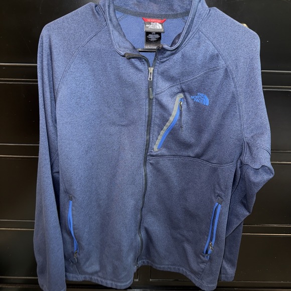 The North Face Full Zip Fleece‎ Jacket Blue Men's Size Large L Pockets Coat - Picture 1 of 7